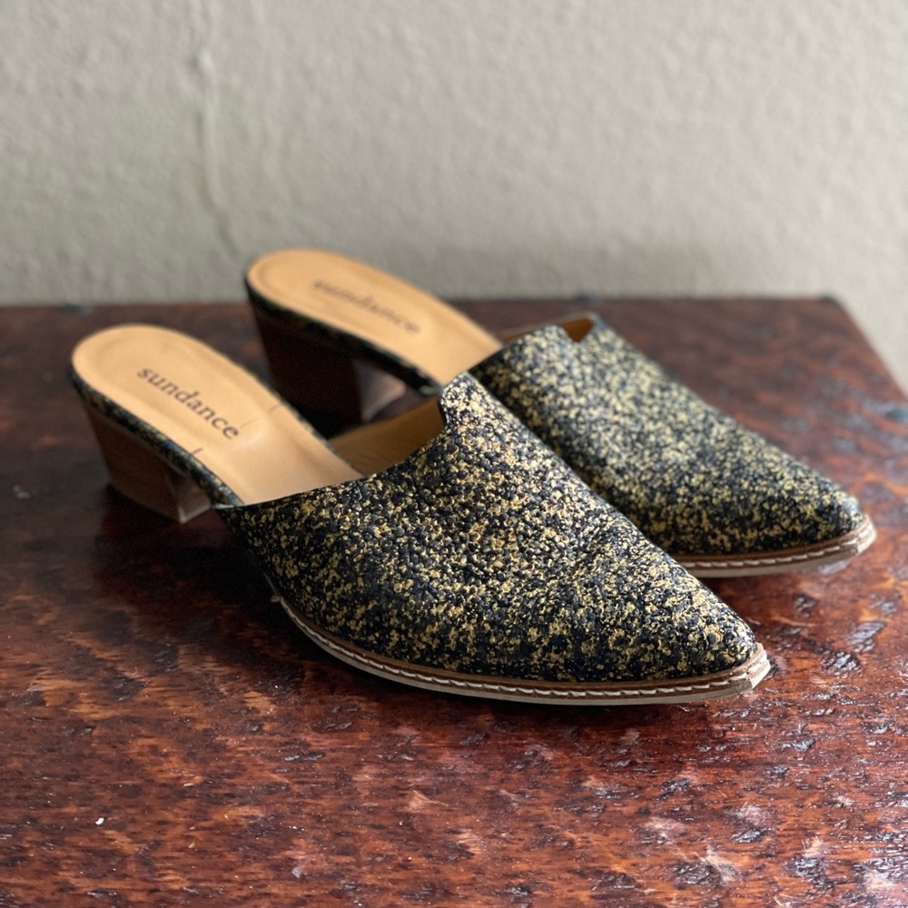 *SOLD on FB Marketplace* Sundance Stacked Idalia Speckled Backless Mules - Picture 1 of 5